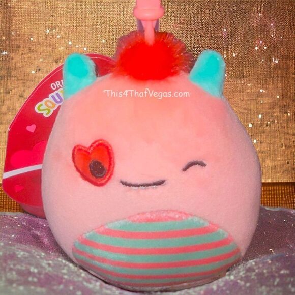 Squishmallow clip orange teal Willett monster Valentine - Picture 1 of 2